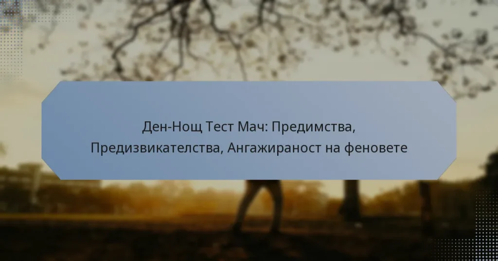 Ден-Нощ Тест Мач: Предимства, Предизвикателства, Ангажираност на феновете