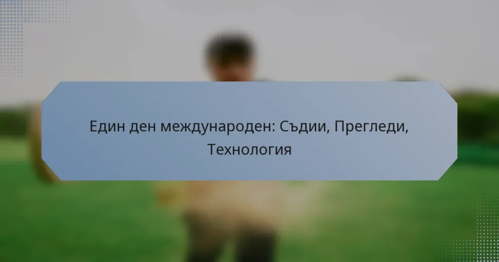 Един ден международен: Съдии, Прегледи, Технология