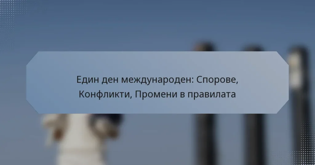 Един ден международен: Спорове, Конфликти, Промени в правилата