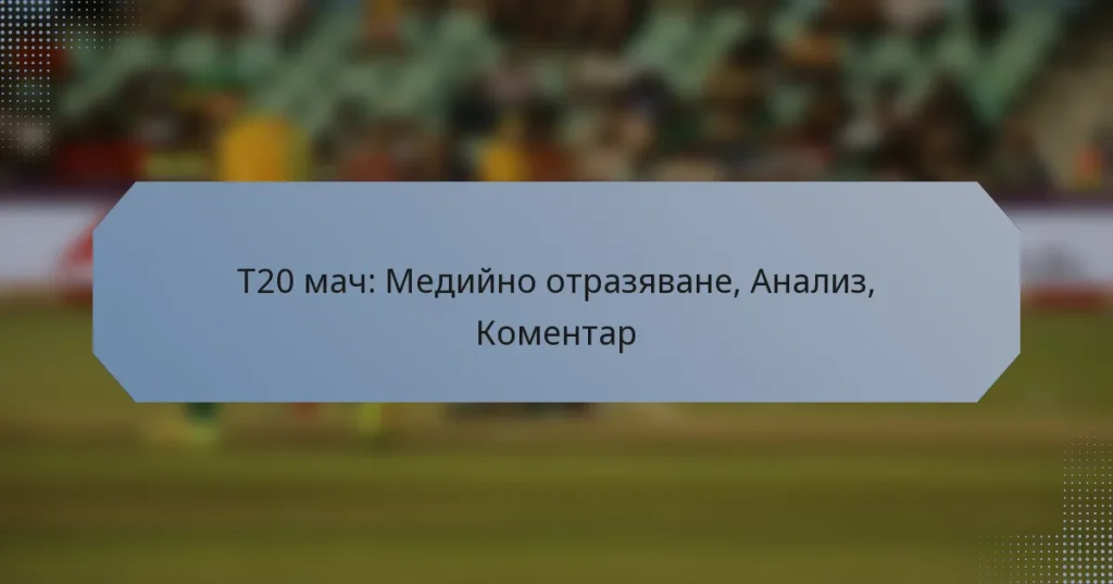 T20 мач: Медийно отразяване, Анализ, Коментар