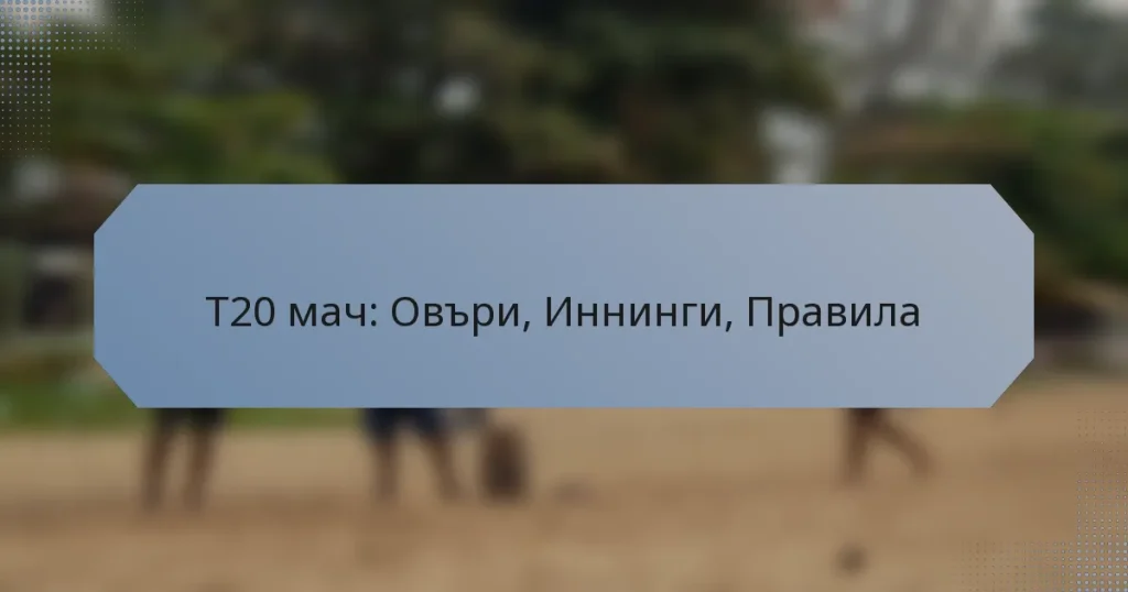 T20 мач: Овъри, Иннинги, Правила