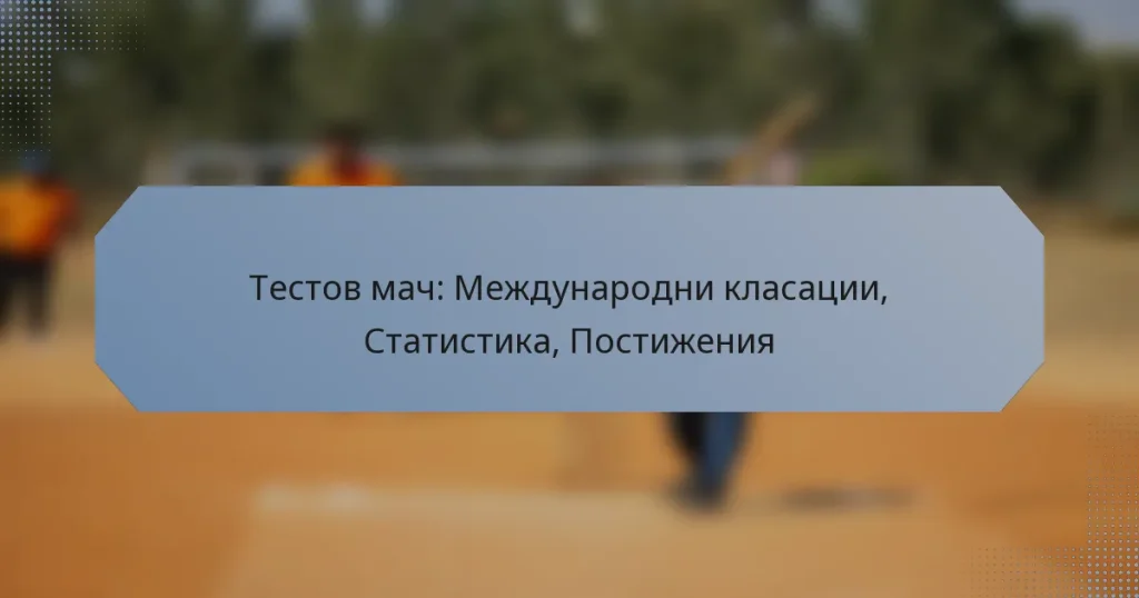 Тестов мач: Международни класации, Статистика, Постижения