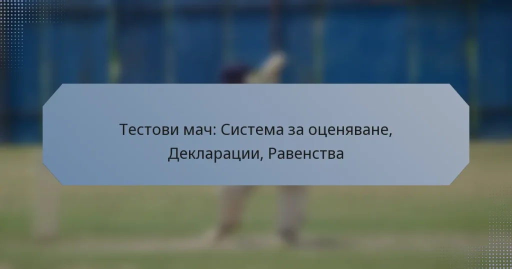 Тестови мач: Система за оценяване, Декларации, Равенства