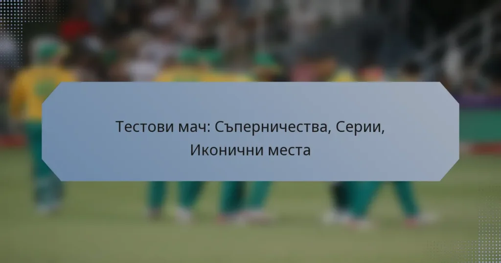 Тестови мач: Съперничества, Серии, Иконични места