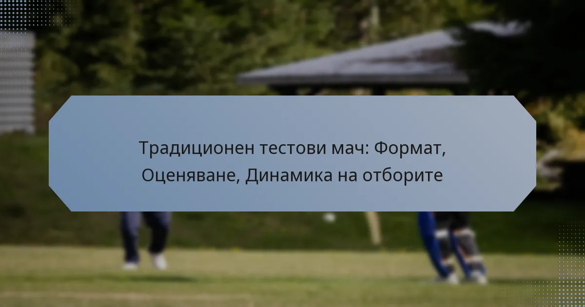 Традиционен тестови мач: Формат, Оценяване, Динамика на отборите