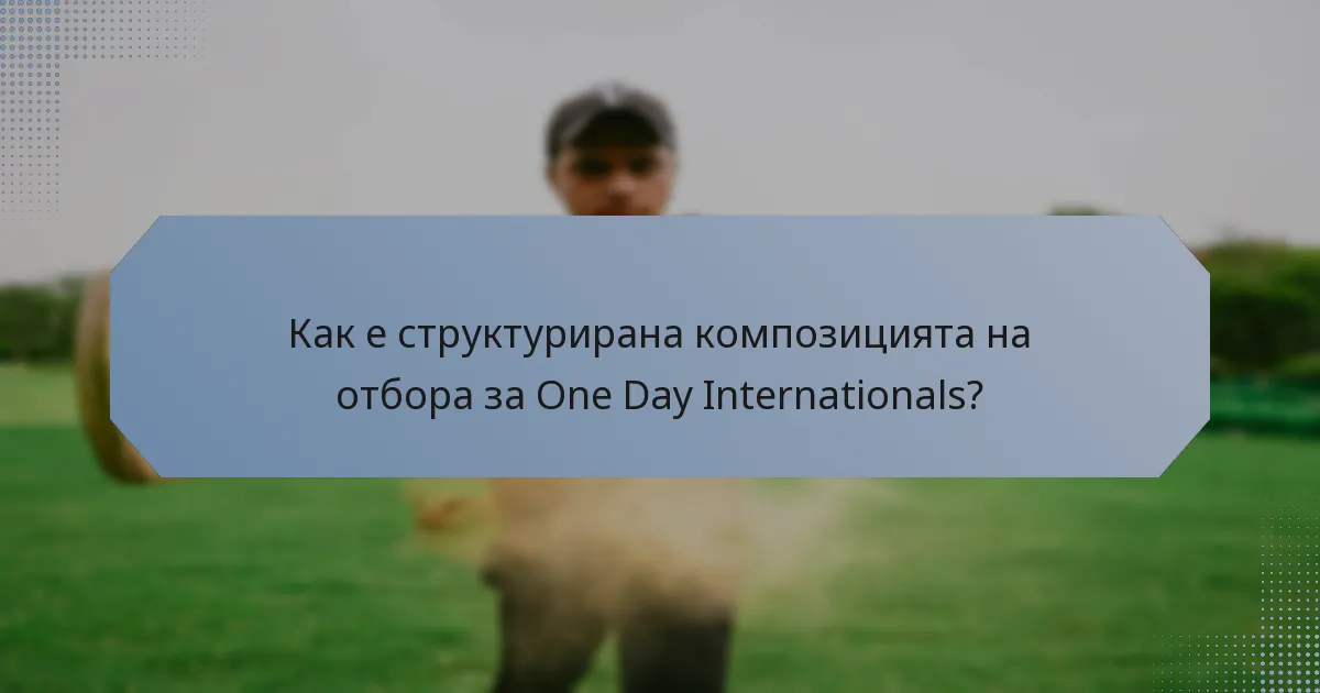 Как е структурирана композицията на отбора за One Day Internationals?