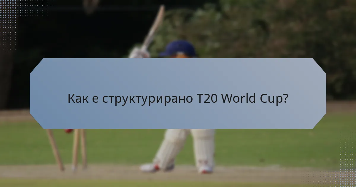 Как е структурирано T20 World Cup?