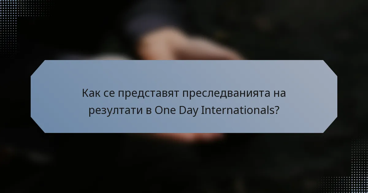 Как се представят преследванията на резултати в One Day Internationals?