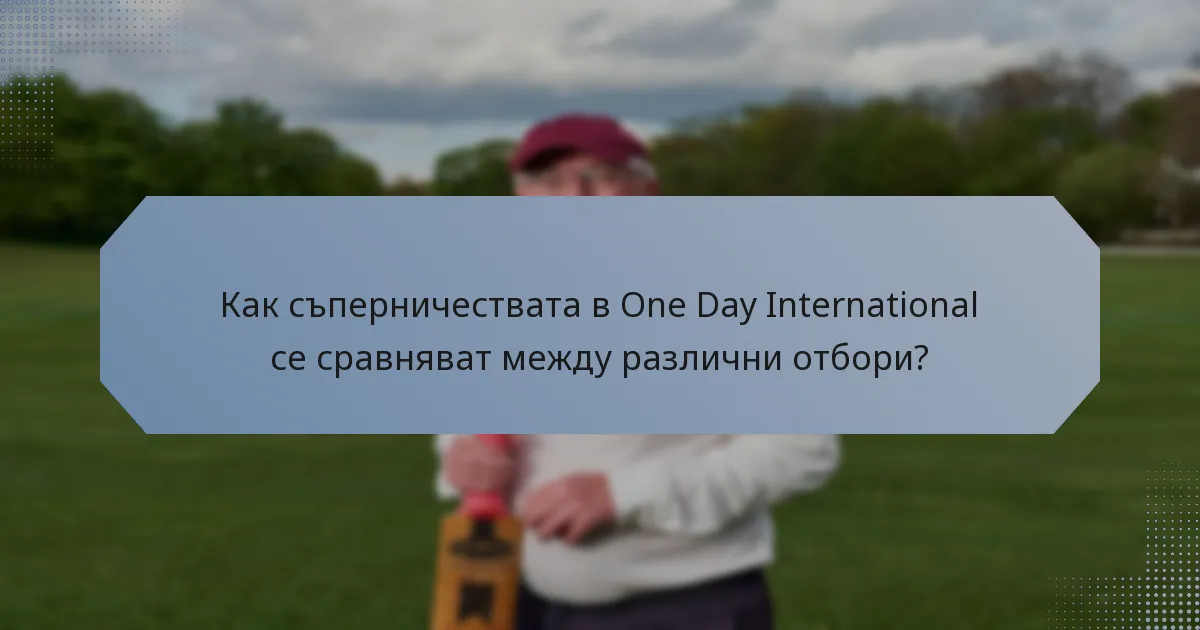 Как съперничествата в One Day International се сравняват между различни отбори?
