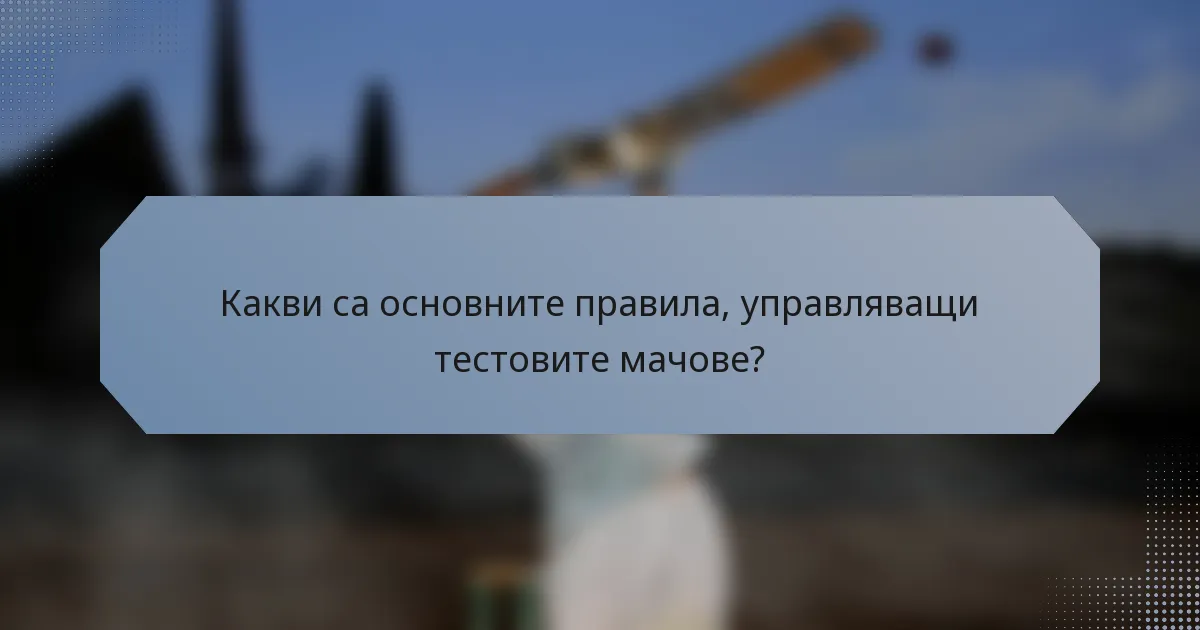 Какви са основните правила, управляващи тестовите мачове?