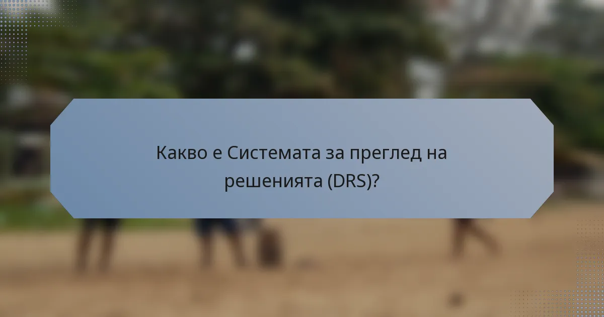 Какво е Системата за преглед на решенията (DRS)?